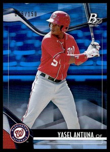 2021 Bowman Platinum Blue Yasel Antuna /150 Washington Nationals #TOP-47