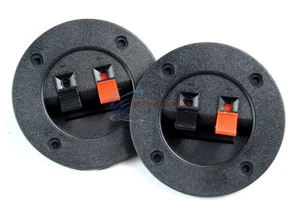 2 STCK. Audiopipe Runde Druckfeder Terminal Cup Stecker Lautsprecher Subwoofer - Bild 1 von 2