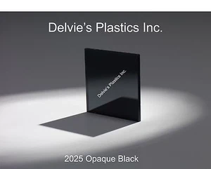 3/16" 2025 Opaque Black Cell Cast Acrylic Sheet 12" x 12 - Picture 1 of 1