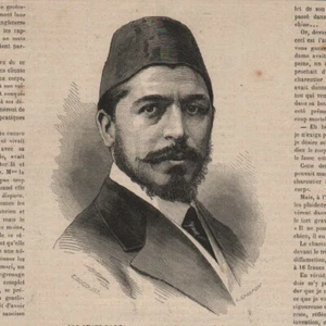 Ali-Suavi-Pacha - Constantinople - Incendie du Palais - Gravure de presse 1878 - Picture 1 of 2