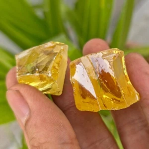 Piedras preciosas áspera circón amarillo sin cortar natural 398 quilates con certificado 2 piezas - Imagen 1 de 6
