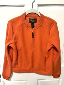 Ralph Lauren Dry Goods Company Orange Fleece Zipper Sweatshirt Size S Small - Picture 1 of 5