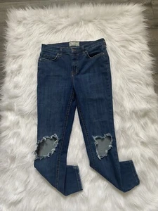 Free People Damen Busted Knee Skinny Fit Dark Wash Jeans Gr. 29 - Bild 1 von 6