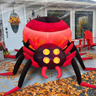 8 Ft Giant Halloween Inflatable Spider Outdoor Decoration With Rotating Led Flam