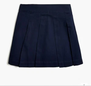 J.Crewcuts Girls' Cotton Twill Pleated Uniform Skort Side Zip, Blue Size 4, NWT - Picture 1 of 5