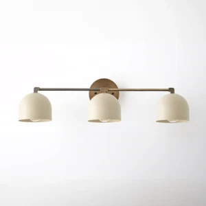 1950's Italian Vanity Light Wall Sconce Light Mid Century Brass Wall Sconce - Picture 1 of 8