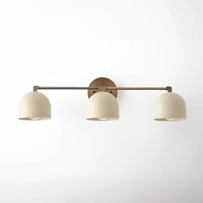 1950's Italian Vanity Light Wall Sconce Light Mid Century Brass Wall Sconce - Image 1 of 4