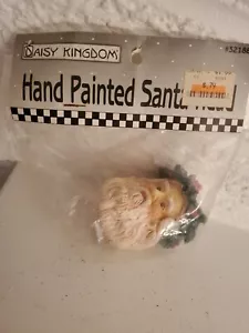 NEW 2¾ Plastic Santa Head Christmas Ornament Daisy Kingdom 1996 Hand Paint - Picture 1 of 8