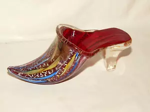Murano Glas Schuh Rest of the day mit Gold- Silber - und Kupferflitter - Bild 1 von 11
