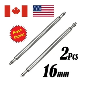 2 Pcs 16mm Watch Band Link Pin Replacement Stainless Steel Double Flanged End. - Bild 1 von 3
