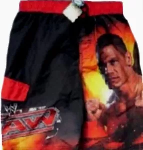 WWE Raw John Cena Cenation SWIM TRUNKS New Child 14 -16 Xlarge BOY SHORTS - Picture 1 of 1