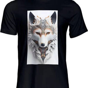 Camiseta Cabeza de Lobo Blanca - Camiseta Lobo, Unisex, Camisetas Gráficas Talla S-5XL - Imagen 1 de 4