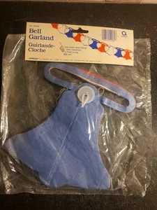 Vtg Amscan Red White Blue Bell Garland 12 Feet New/Sealed Flame Resistant July 4 - Picture 1 of 2