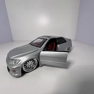 Jada ULTRA RARE Lexus IS300 Import Racer Silver & Chrome Wheels MISSING MIRRORS - Picture 1 of 24