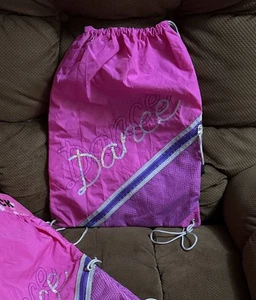 Bolso de Baile Niñas - Rosa Púrpura 3 Saludos Bolso de Baile con Cordón - Nuevo 13 X 17 - Imagen 1 de 4