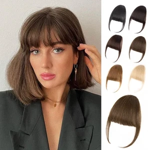 Damen, Premium 100 % Echthaar, Clip-In 6 Zoll Pony, mittelbraun - Bild 1 von 6