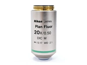 Nikon Plan Fluor 20x/0.50 DIC M Objective ∞/0.17 WD 2.1 - Picture 1 of 3