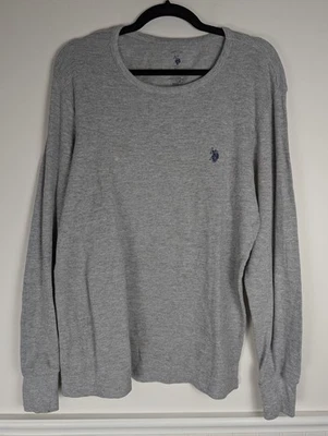 Camisa Polo de EE. UU. Para Hombres XL Gris Prendas para Dormir Manga Larga Tejido Gofre Térmico Foto 1 de 4