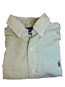 Ralph Lauren Men’s Classic Fit L/S Button 14 1/2 (S) Green Purple Pony. B7 - Picture 1 of 5
