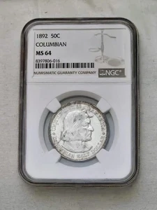 1892 COLUMBIAN COMMEMORATIVE HALF DOLLAR, NGC MS64 .  COINS START $1O NO RESERVE - Picture 1 of 4