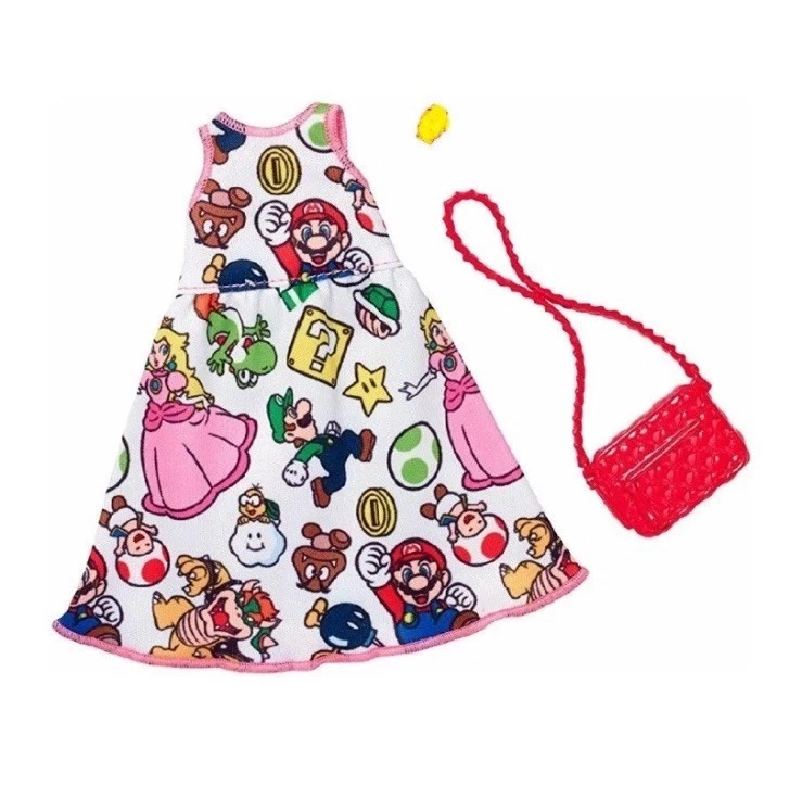 Barbie Super Mario Nintendo White Dress Fashion 2017