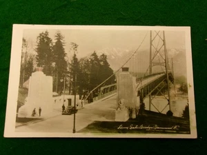 Lions Gate bridge Vancouver BC postcard 1rst Narrows Guinness family funded#3039 - Picture 1 of 2