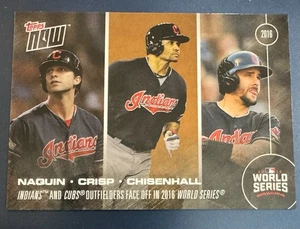 2016 TOPPS NOW #619 Chicago Cub & Cleveland Indians WORLD SERIES OUTFIELDERS - Foto 1 di 2