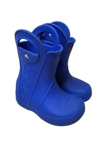 Crocs Handle It Rain Boots Blue Kids/Boys Size 8 Toddler (C8) GUC Style 12803 - Picture 1 of 7