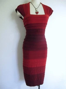 Tadashi Collection BodyCon Bandage Dress S Wine Red Embers Ombre Effect - Picture 1 of 11