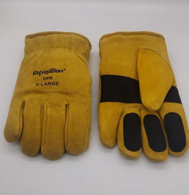 Guantes de trabajo RefrigiWear cálidos de cuero de vaca con doble aislamiento nuevos sin etiquetas. Foto 1 de 4