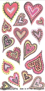 AUSDRUCKSSTARKE HERZEN Sticko rot rosa & gold geprägt Aufkleber 16 Herzen - Bild 1 von 1
