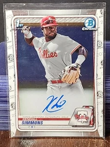 2020 Bowman Chrome - Prospect Autographs Kendall Simmons #CPA-KSI (AU, RC) - Foto 1 di 2