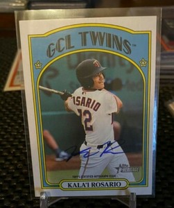 2021 Topps Heritage Minors Kala’I Rosario Auto ROA-KR Card Twins On Card Clean