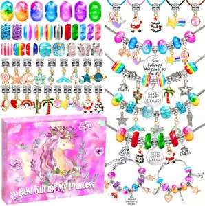 130 Pcs Charm Bracelet Making Kit, Jewelry Toy for Girl Age 8-12 Beads Craft Set - Picture 1 of 12