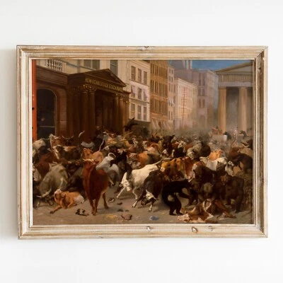 Impresión de póster de arte de pared The Bulls and the Bears in the Market 1879 Finance Wall St Foto 1 de 4
