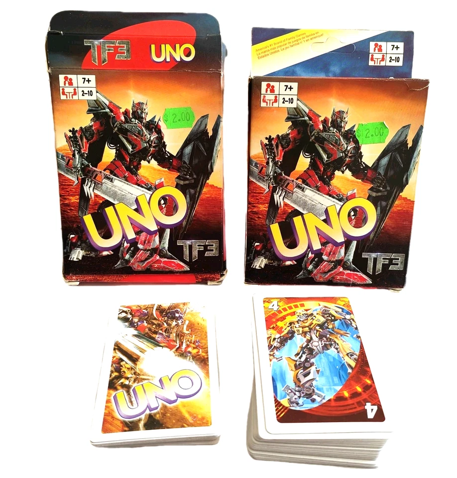 Transformers Uno Card Game TF3 2003 Vintage 2 Pack Set Good Condition Rare - Image 1 of 4