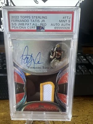 2022 Topps Sterling Fernando Tatis Jr. JUMBO PATCH Autograph RED 2/3 PSA 9 - Image 1 of 2