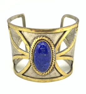 Vintage designer lapis lazuli bangle by Morita Gil from Chile - Foto 1 di 9