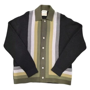 Oleg Cassini Vtg 60s Gray and Green Gradient Knit Italian Knit Sweater Vtg XL - Picture 1 of 13