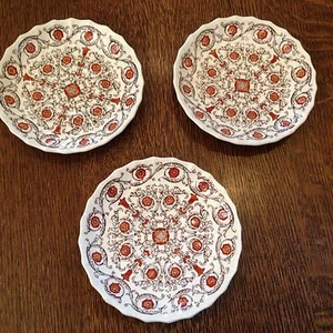 3 COPELAND SPODE SORRENTO 5 1/2" Saucers Scalloped Dishes Plates Great Britain - Picture 1 of 9