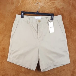 AMI Mens Shorts Large Tan Chino Button Fly Pockets 100% Cotton 6" $265 - Picture 1 of 10