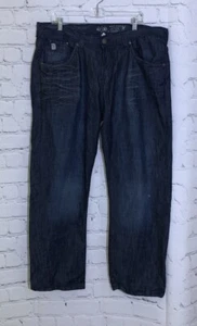 Marc Ecko Jeans Mens 40x30 Cut and Sew Bootcut Dark Wash Blue Denim - Picture 1 of 14