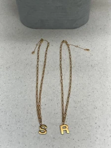 Kate Spade Initial This "R" / "S" Pendant KI175 Chunky Chain (You Pick) NWOT - Picture 1 of 4