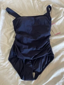 Anne Cole Ladies Square Neck One Piece Swimsuit Size S Navy NWT - Picture 1 of 3