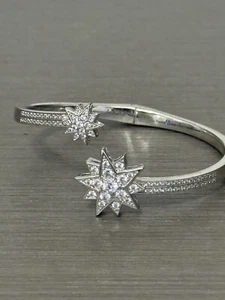 Swarovski Atelier Star Bangle, Silver Crystal Rhodium plated New Bracelet - Picture 1 of 4