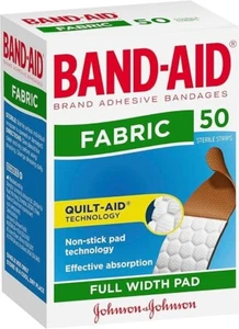 Band-Aid Plasters Fabric Strips 50 Pack Fabric Band Aid Non-Stick Pad Technology - Picture 1 of 5