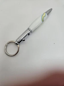 Hand Turned Snow Ribbons Pen Keyring - Picture 1 of 4
