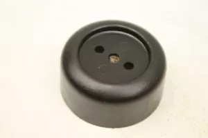 1 x alte Steckdose rund Aufputz Bakelit Vintage ohne Schuko schwarz matt - Foto 1 di 10