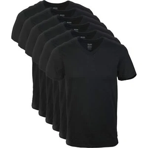 6-pack Men's Comfortable Jersey 100% Cotton V-Neck T-Shirts,2X-Large Black - Picture 1 of 7