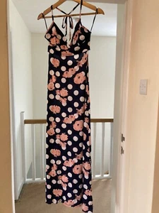 Pilot - spotty floral maxi dress - blue / Coral - size 8 - Picture 1 of 3